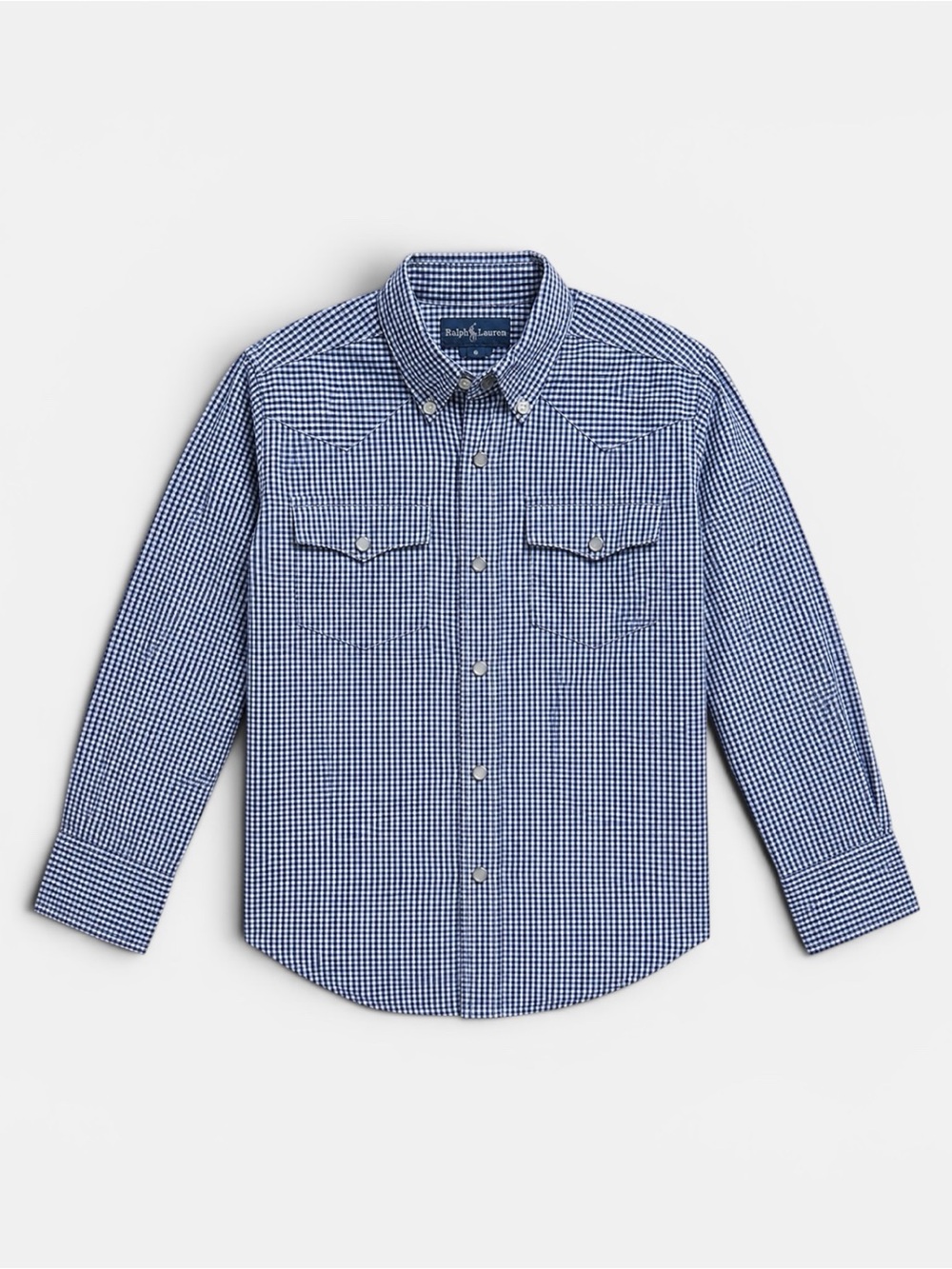 Vintage Ralph Lauren Gingham Western Snap Shirt Kids 6 Cowboy Core